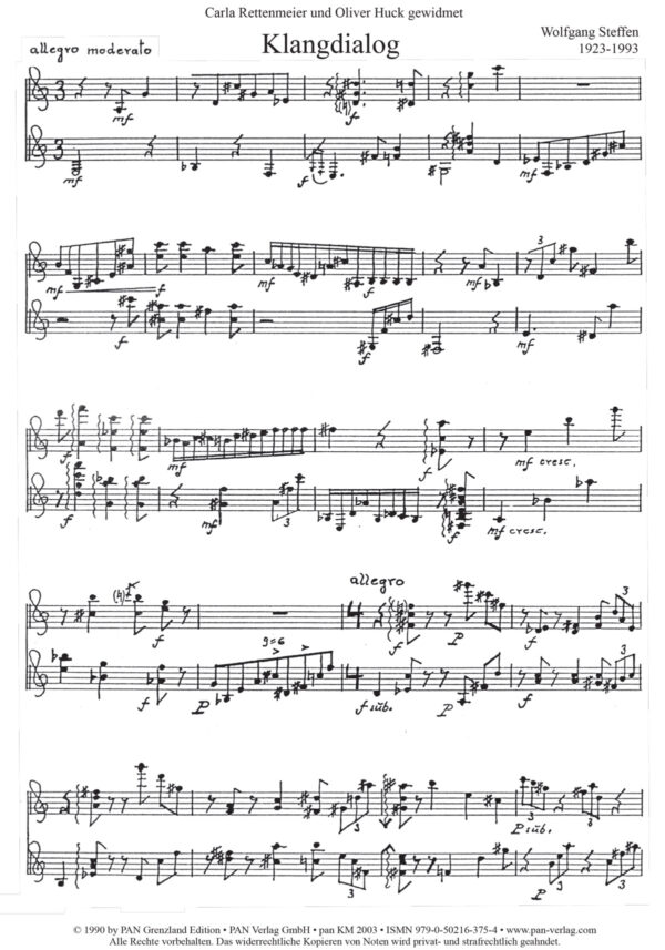 Klangdialog op. 72 für Mandoline und Gitarre – Bild 2