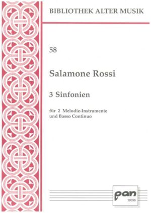 3 Sinfonien für 2 Melodie-Instrumente und Basso continuo