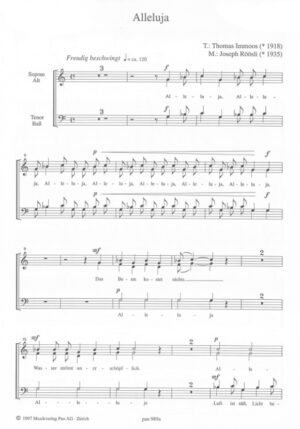 Alleluja für gemischten Chor, Querflöte, Pauken und Orgel