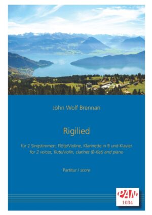 Rigilied for two voices, flute/violin, clarinet in b flat, and piano